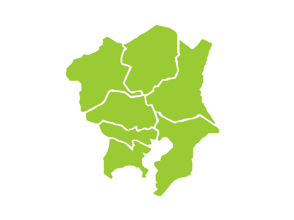 関東地方の地図イラスト