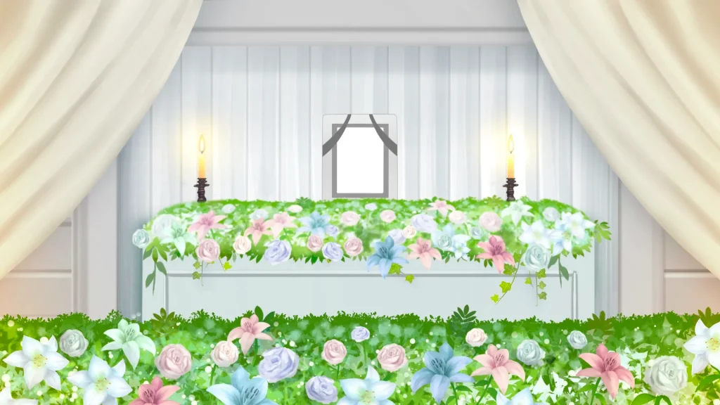 葬儀花祭壇のイラスト