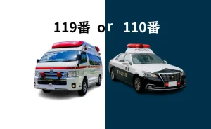 パトカーと救急車の写真