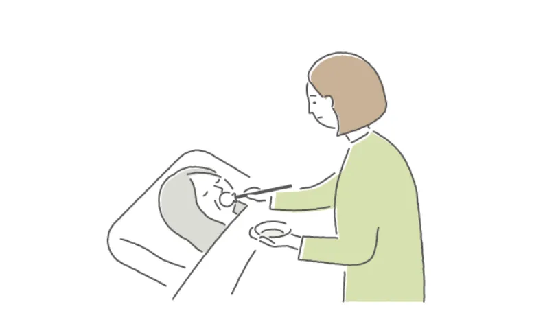 安置の様子のイラスト