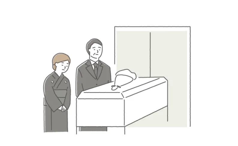 火葬の様子のイラスト