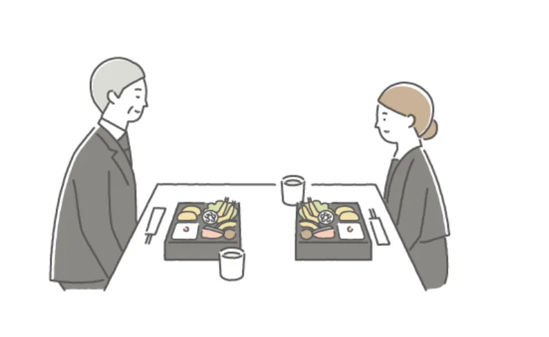 精進落としの様子のイラスト